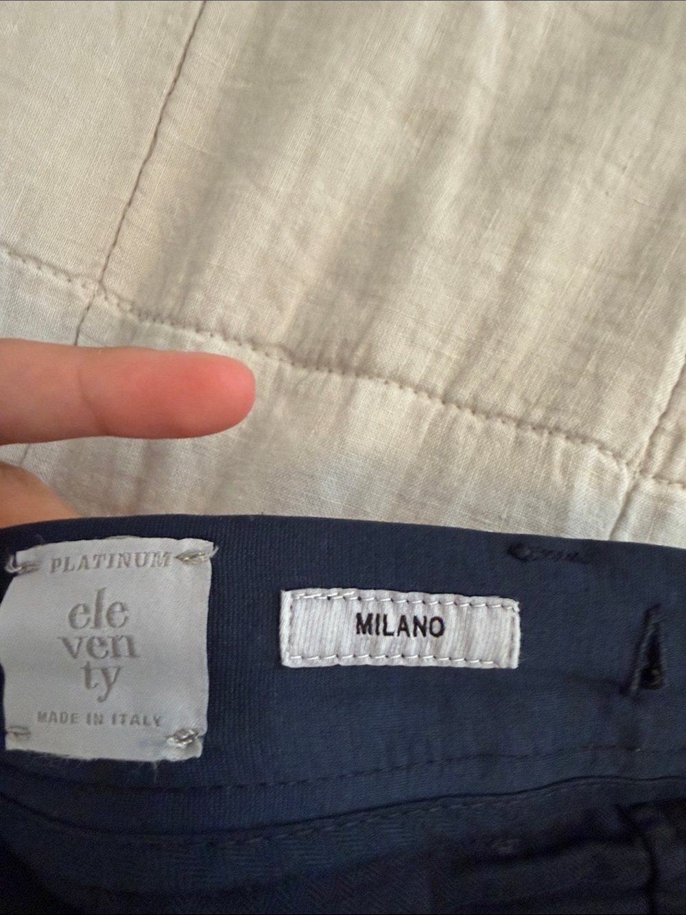 Eleventy Milano Platinum Made in Italy Drawstring Pants Navy Size 34 - Picture 2 of 4